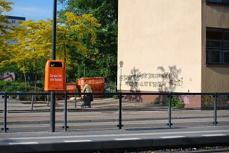Straßenbahnhaltestelle M4 Buschallee Öffentlicher Nahverkehr, Straßenbahn, Graffiti, Weißensee, ÖV, Tram, Sprüherei, Berlin, ÖVN, Pankow Berlin Pictures