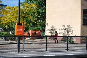 Straßenbahnhaltestelle M4 Buschallee Pankow, Graffiti, Berlin, Tram, Öffentlicher Nahverkehr, Straßenbahn, ÖV, Weißensee, Sprüherei, ÖVN Berlin Pictures
