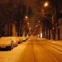 Tramschienen in einer Berliner Winternacht winterliches Berlin Tram, Schnee, Winter, BVG Berlin Pictures